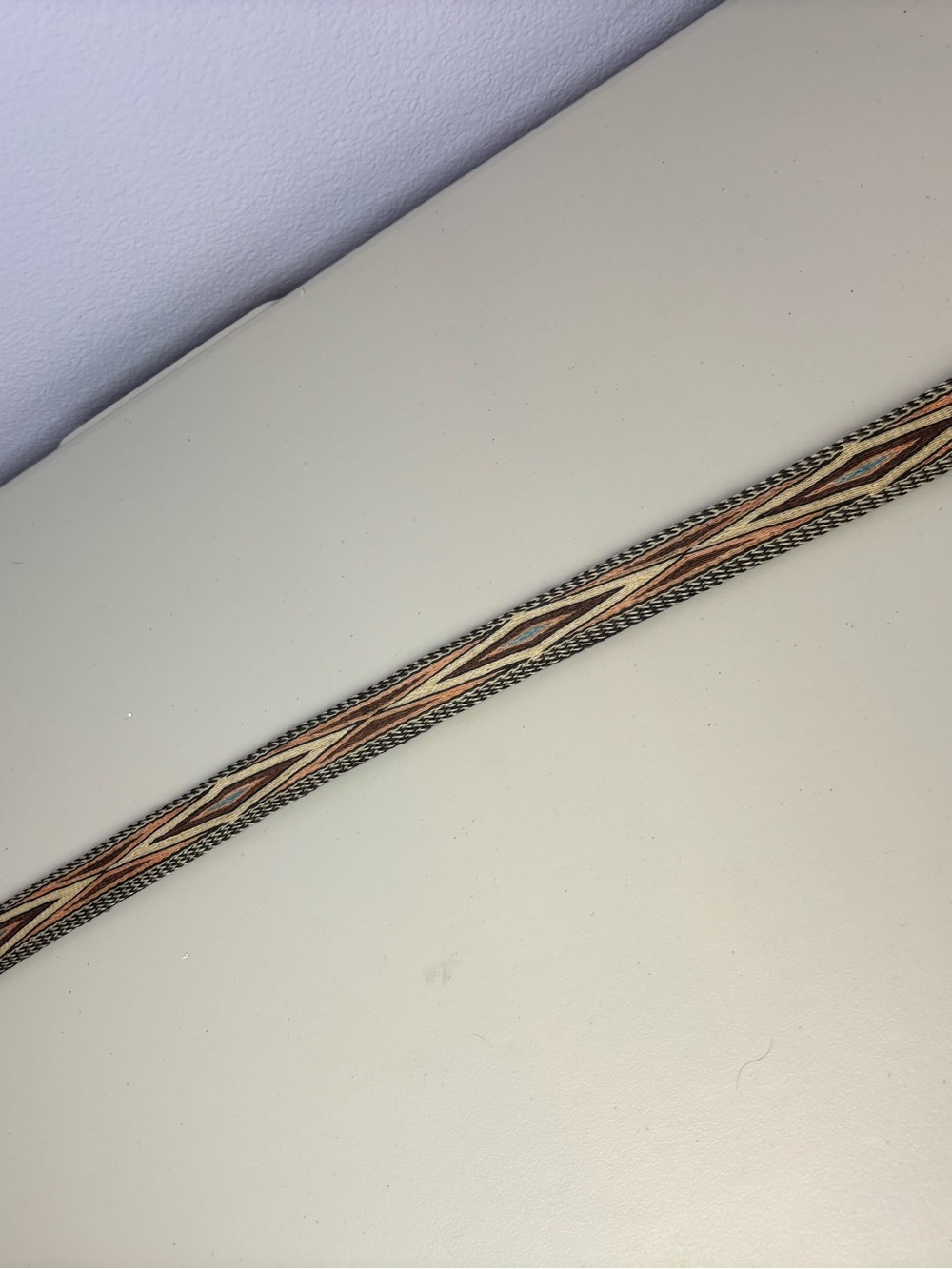 Handcrafted Western Horsehair Tooled Leather Belt Multi-Color Tribal Weave Inlay - Picture 5 of 13
